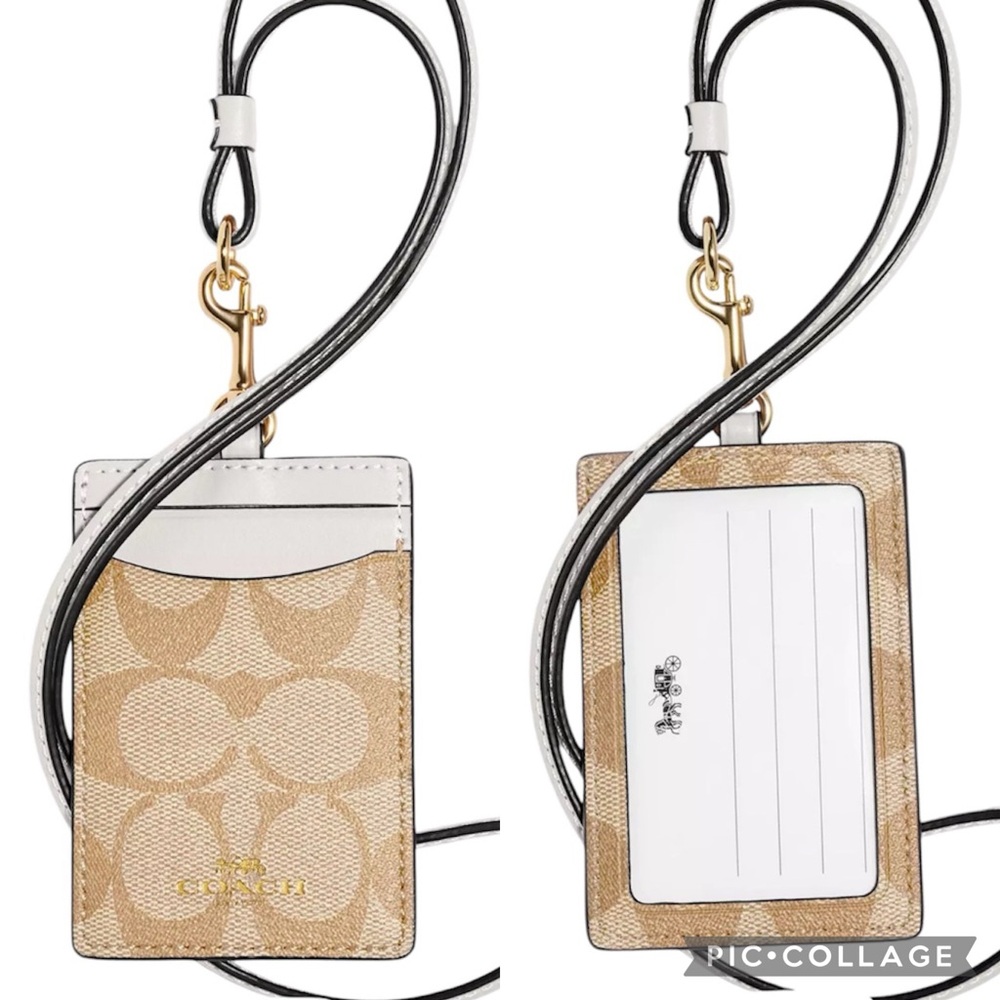 Coach Id Lanyard In Signature Canvas